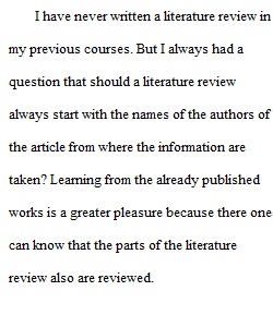 Module 3 Discussion Literature Review